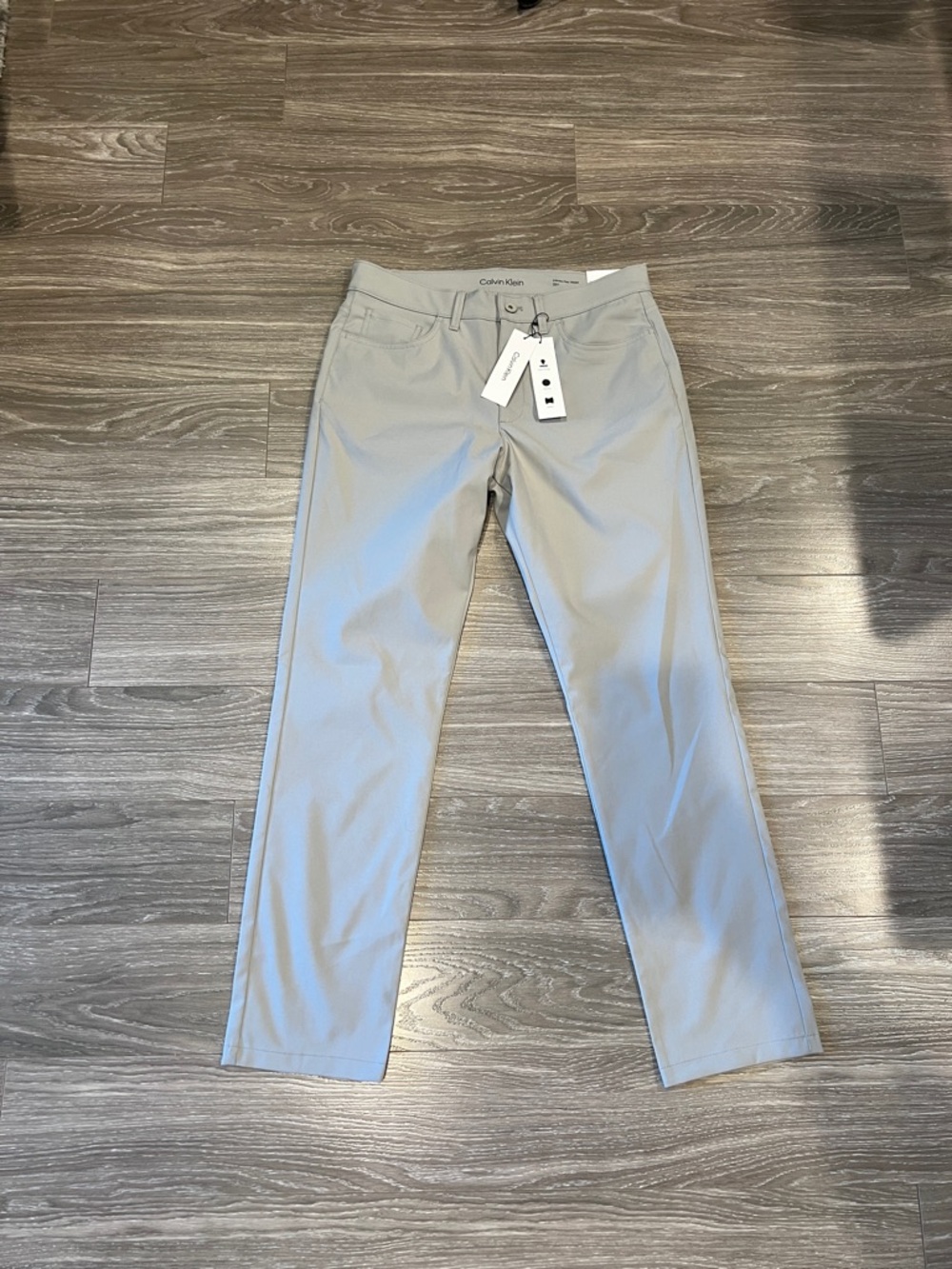 Calvin Klein Men's Light Gray Stretch Chinos